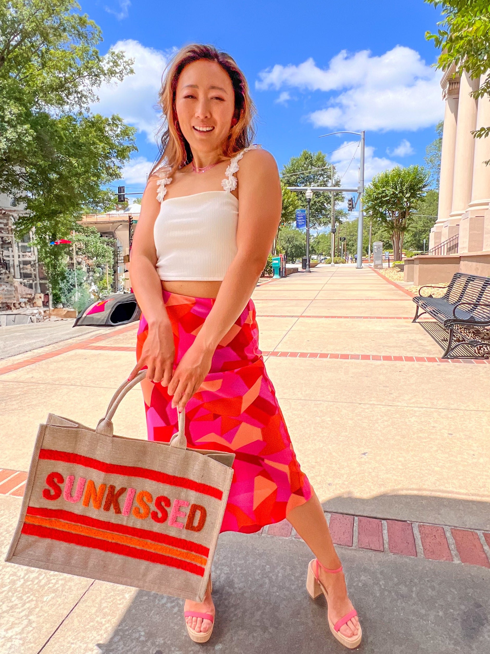 Bright Skirt Look