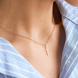 Tirza 18K Gold Small Cross Necklace