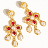 Red Malani Vintage Flower Dangle Earring