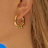 Novine 18K Gold Two-Tone Hoop Earrings - Yellow Gold
