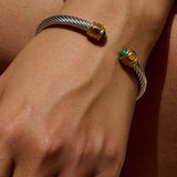 Vail Stone Braided Bangle - Multi-Colored