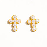 Telo Pearl Cross Stud