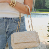 Leigh Quilted Crossbody Pearl Quilted