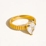 Emberlace 18K Gold Statement Pear Stone Ring