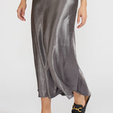 Barbara Satin Skirt Pewter