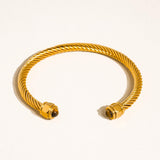 Vail Stone Braided Bangle - Brown