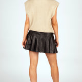 Ellis Black PU Skort