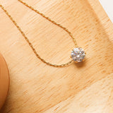Ciara 18K Petite Round CZ Necklace
