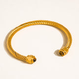 Vail Stone Braided Bangle - Brown
