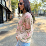 Camila Eyelash Yarn Jacquard Pullover Sweater