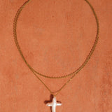 Aurise 18K Freshwater Pearl Cross Necklace