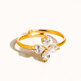 Ethel Cz Clover Ring