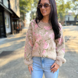 Camila Eyelash Yarn Jacquard Pullover Sweater