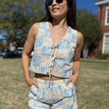 Coastal Charm Crochet Top and Shorts Set