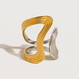 Xena 18K Non-Tarnish Wavy Ring - Multi-Colored
