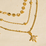 Pascal 18K Layered CZ Star Necklace
