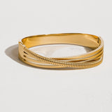 Yuna 18K Gold Chain Bangle Bracelet