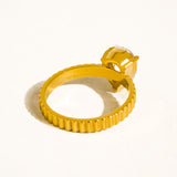 Emberlace 18K Gold Statement Pear Stone Ring