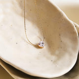 Bonnie 18K Petite Heart CZ Necklace