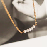 Luxe Petite Pearl 18K Choker - Lauren-Single Pearl