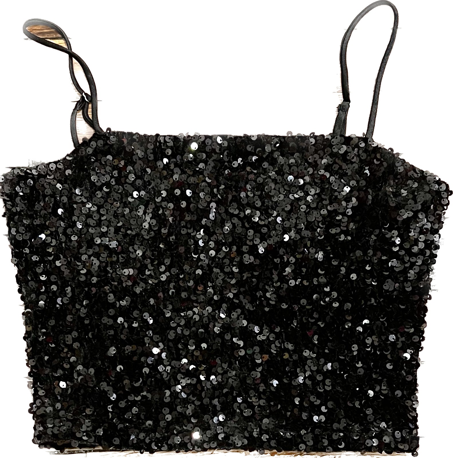 Sequined cropped top