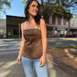 Dark Oak Straight Neck Cami Top