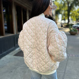 Wallpaper Floral Print Quilted Oversized Jacket