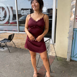 One Look Lace Trim Mini Slip Dress