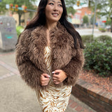 Deep Woods Cropped Vegan Fur Jacket