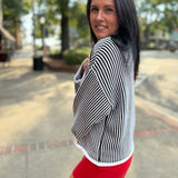 Black Ivory Linear Turtleneck Sweater