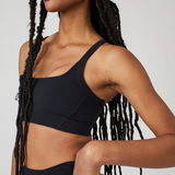 Never Better Square Neck Bra - Black