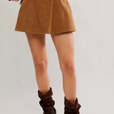 Paradise Found Suede Skort - Caramel Cafe