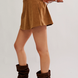 Paradise Found Suede Skort - Caramel Cafe