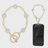 Heart Charm Crossbody Phone Chain - White