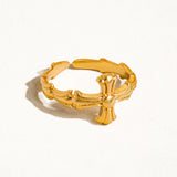 Ruth 18K Gold Vintage Adjustable Cross Ring