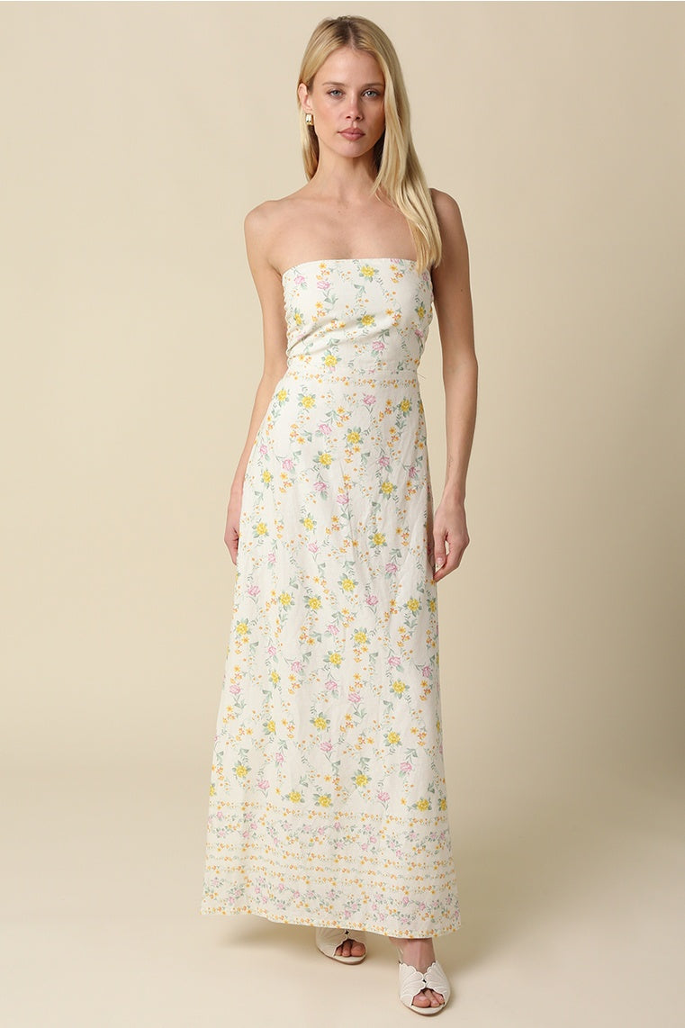 high neck blue bridesmaid dress Daisy Whisper Strapless Maxi Dress – Firefly Boutique