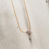 Ciara 18K Petite Round CZ Necklace