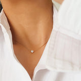 Ciara 18K Petite Round CZ Necklace
