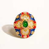 Darla Gold Vintage Statement Oval Ring