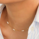 Luxe Petite Pearl 18K Choker - Leilani-Multi Pearl