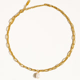 Percy 18K Gold Layered Chain Pearl Necklace