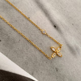 Clyra 18K Gold Dainty Flower Pendant Necklace