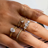 Emberlace 18K Gold Statement Pear Stone Ring