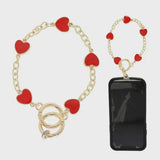 Heart Charm Crossbody Phone Chain - Red
