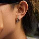 Staven 18K Gold Two-Tone Crossover Earrings