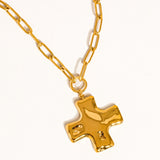 Bari 18K Gold Cross Chain Necklace