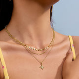 Pascal 18K Layered CZ Star Necklace
