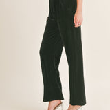 High Voltage Pleated Velvet Pants