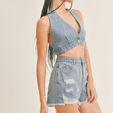 Summer Love Denim Halter Top