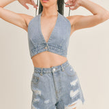 Summer Love Denim Halter Top